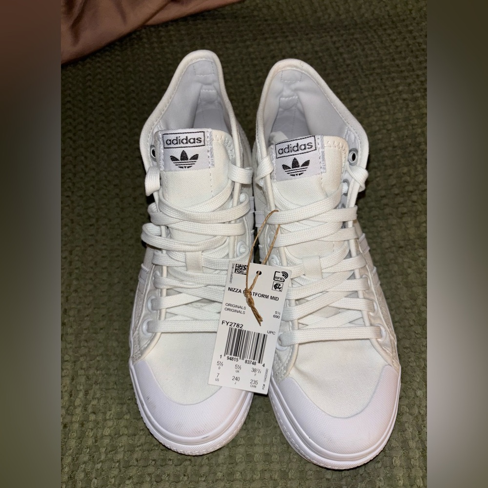 Adidas Nizza Platform Mid Shoes - Classic White